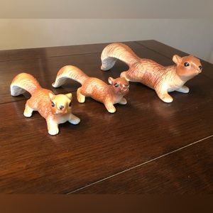 Vintage Squirrel Family of 3
